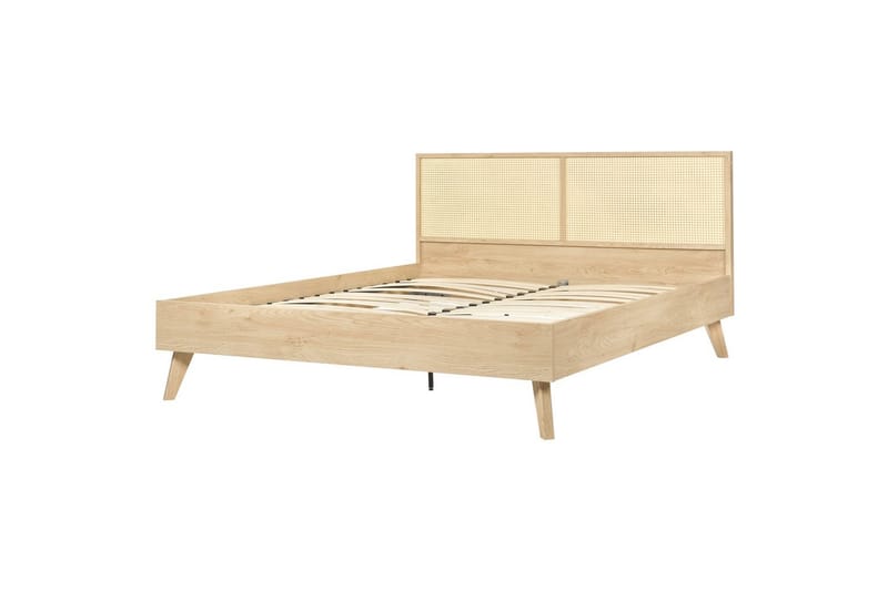 Säng med lamellram Monpazier - Ljus trä, 160x200 cm - Möbler - Sovrum - Sängram & sängstomme
