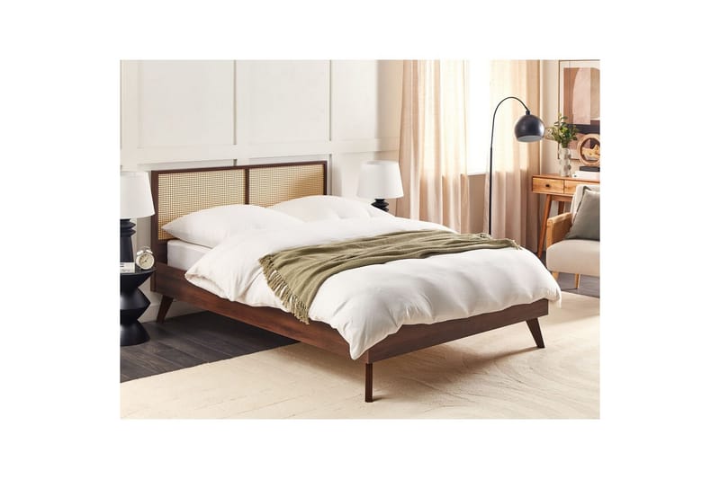 Säng med lamellram Monpazier - Mörkt trä, 140x200 cm - Möbler - Sovrum - Sängram & sängstomme