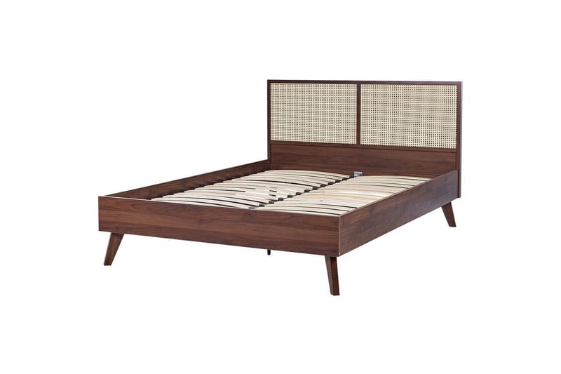 Säng med lamellram Monpazier - Mörkt trä, 140x200 cm - Möbler - Sovrum - Sängram & sängstomme