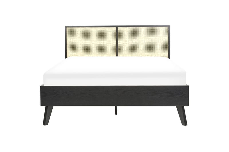 Säng med lamellram Monpazier - Svart, ljust trä, 140x200 cm - Möbler - Sovrum - Sängram & sängstomme