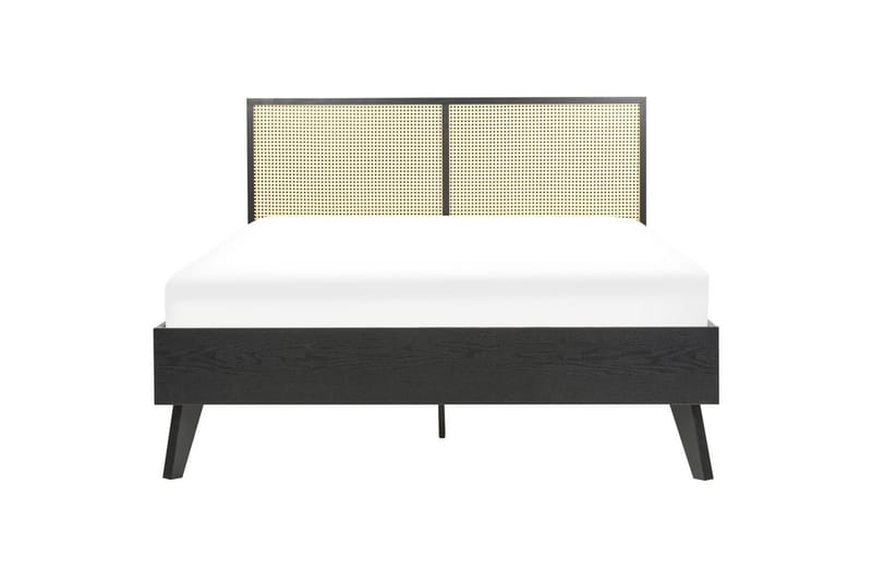 Säng med lamellram Monpazier - Svart, ljust trä, 140x200 cm - Möbler - Sovrum - Sängram & sängstomme