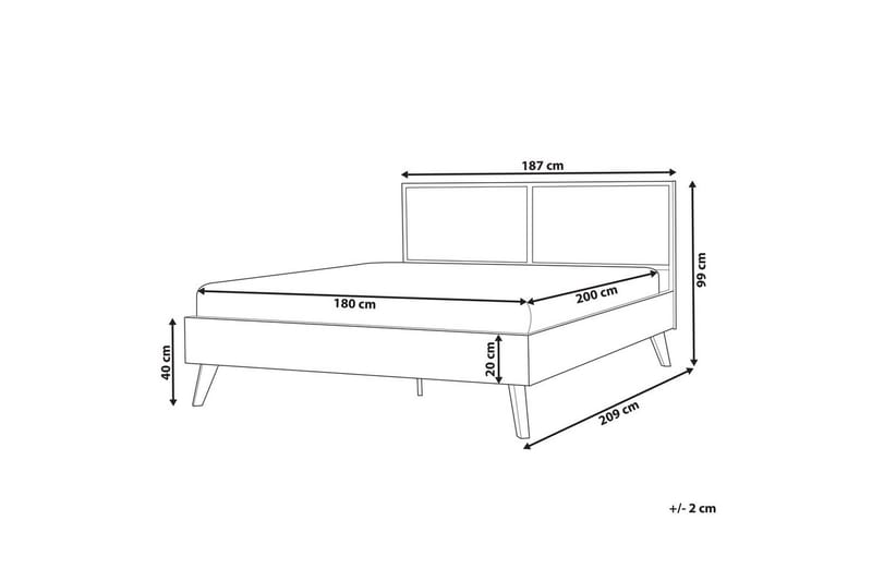 Säng med lamellram Monpazier - Svart, ljust trä, 180x200 cm - Möbler - Sovrum - Sängram & sängstomme
