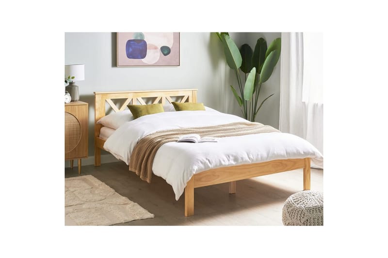 Säng med lamellram Tannay - Ljus trä, 140x200 cm - Möbler - Sovrum - Sängram & sängstomme