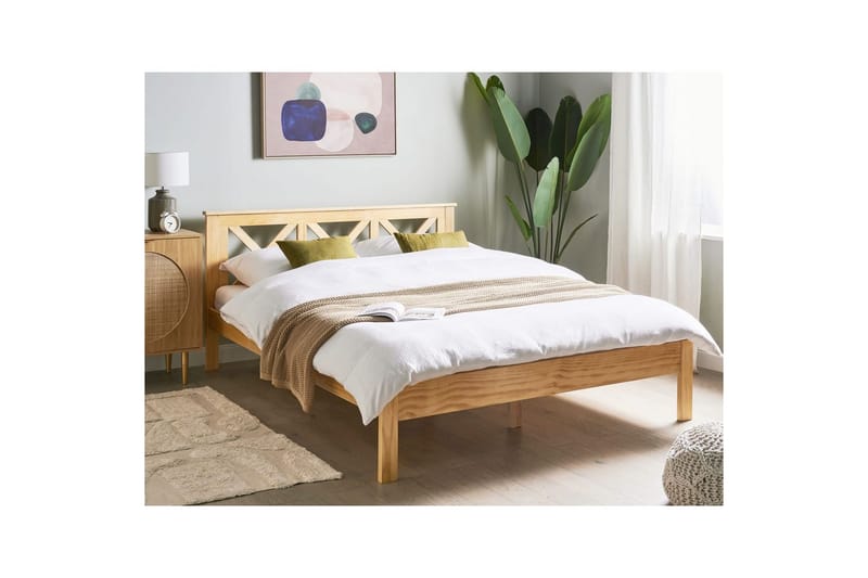Säng med lamellram Tannay - Ljus trä, 160x200 cm - Möbler - Sovrum - Sängram & sängstomme