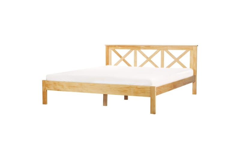 Säng med lamellram Tannay, Ljus trä, 180x200 cm