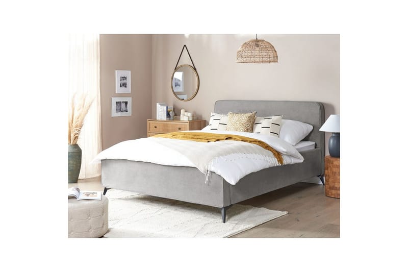 Säng med lamellram Valognes - Grå, svart, 160x200 cm - Möbler - Sovrum - Sängram & sängstomme