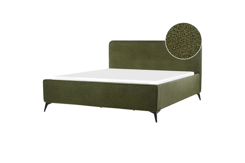 Säng med lamellram Valognes, Grön, Svart, 180x200 cm