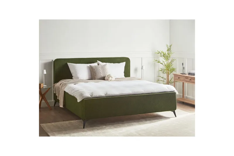 Säng med lamellram Valognes - Grön, Svart, 180x200 cm - Möbler - Sovrum - Sängram & sängstomme