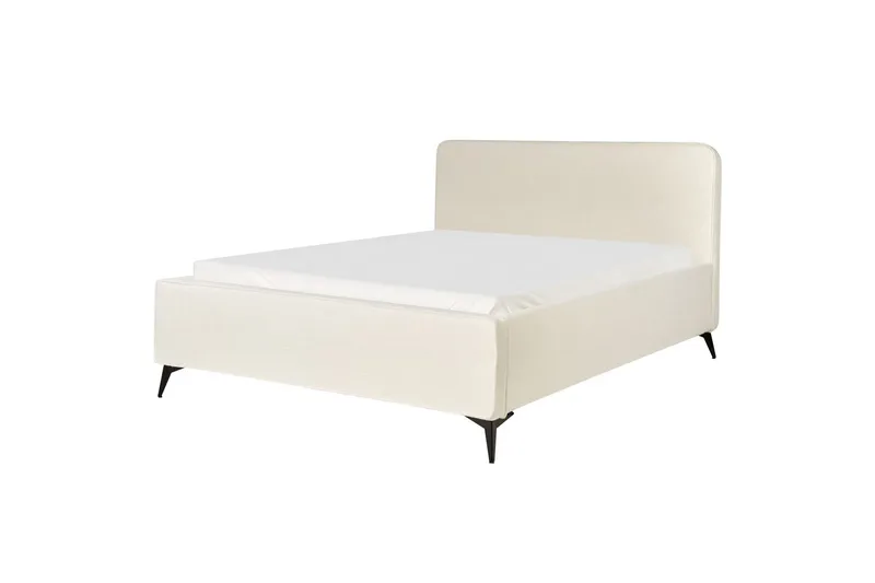 Säng med lamellram Valognes - Krämvit, Svart, 160x200 cm - Möbler - Sovrum - Sängram & sängstomme