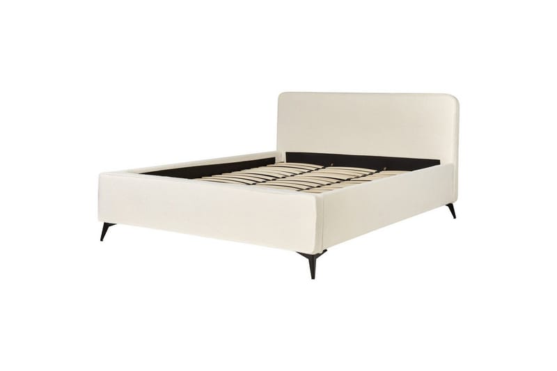 Säng med lamellram Valognes - Krämvit, Svart, 180x200 cm - Möbler - Sovrum - Sängram & sängstomme