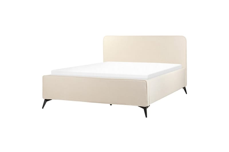 Säng med lamellram Valognes - Ljusbeige, svart, 160x200 cm - Möbler - Sovrum - Sängram & sängstomme