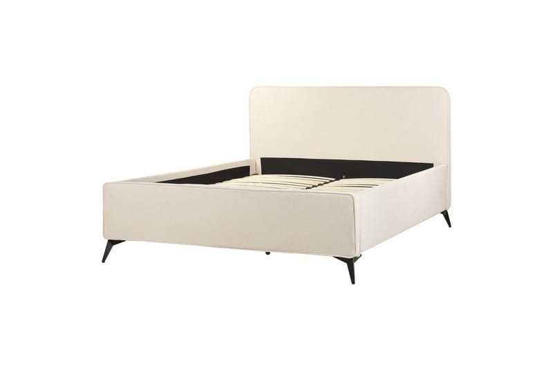 Säng med lamellram Valognes - Ljusbeige, svart, 160x200 cm - Möbler - Sovrum - Sängram & sängstomme