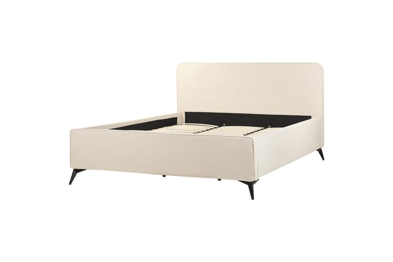 Säng med lamellram Valognes - Ljusbeige, svart, 180x200 cm - Möbler - Sovrum - Sängram & sängstomme