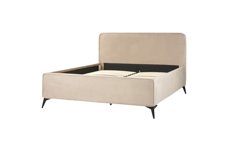 Säng med lamellram Valognes - Taupe, svart, 160x200 cm - Möbler - Sovrum - Sängram & sängstomme