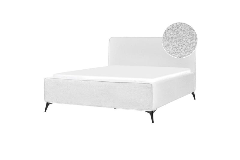 Säng med lamellram Valognes, Vit, Svart, 160x200 cm