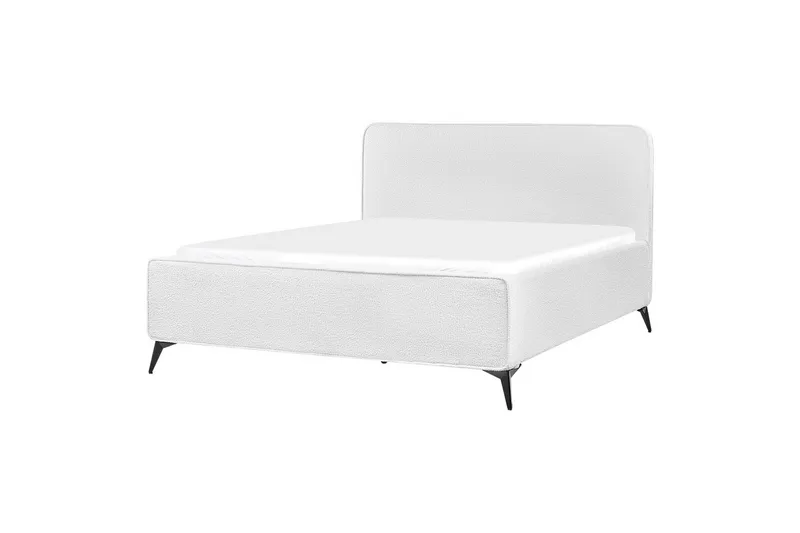 Säng med lamellram Valognes - Vit, Svart, 160x200 cm - Möbler - Sovrum - Sängram & sängstomme