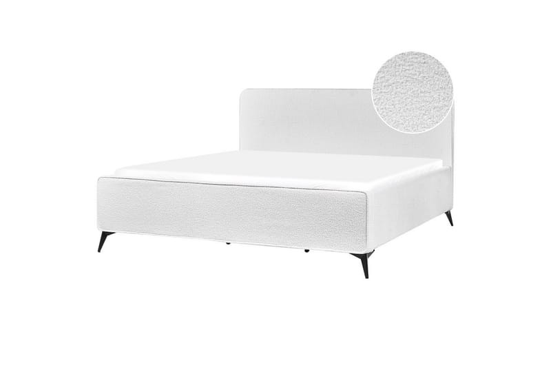 Säng med lamellram Valognes - Vit, Svart, 180x200 cm - Möbler - Sovrum - Sängram & sängstomme