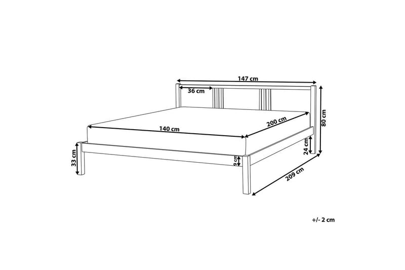 Säng med lamellram Vannes - 140x200 cm - Möbler - Sovrum - Sängram & sängstomme