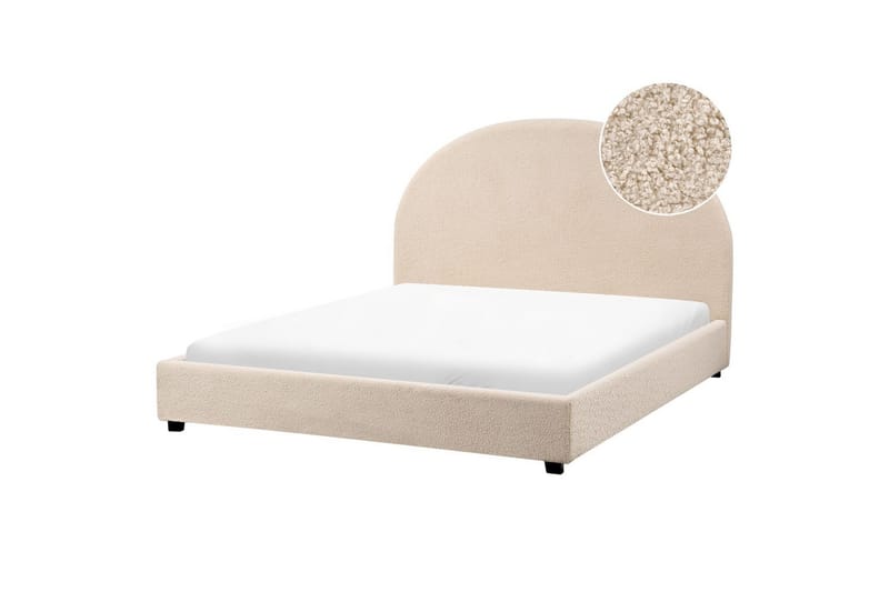 Säng med lamellram Vaucluse - Beige/Bouclé, 140x200 cm - Möbler - Sovrum - Sängram & sängstomme