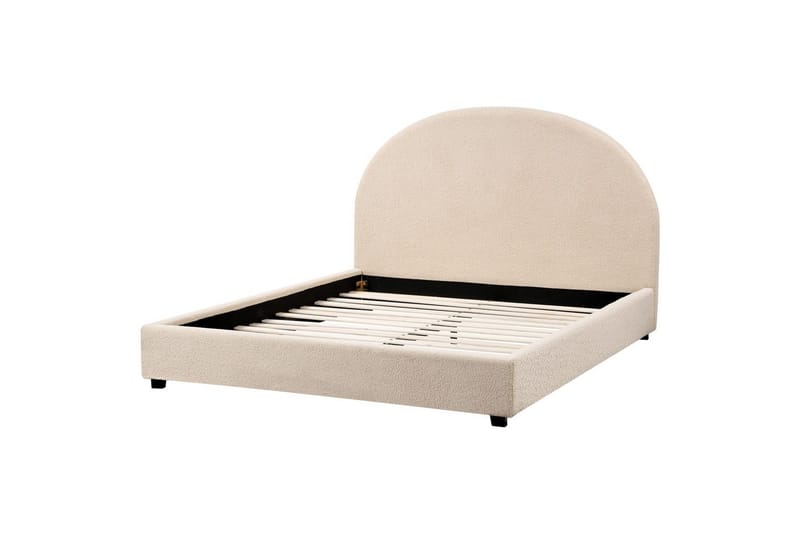 Säng med lamellram Vaucluse - Beige/Bouclé, 140x200 cm - Möbler - Sovrum - Sängram & sängstomme