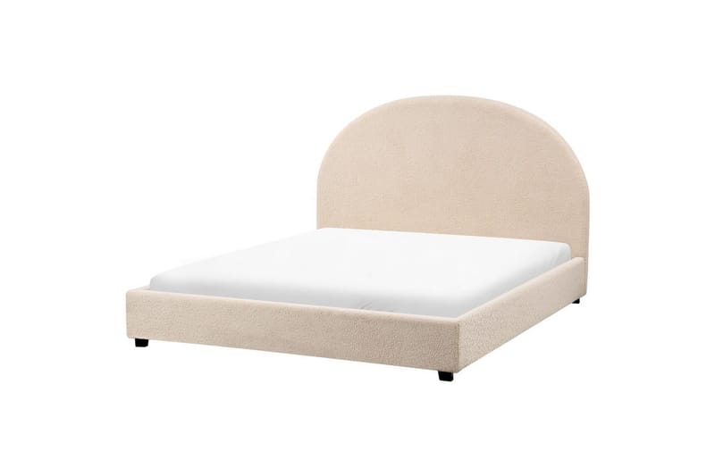 Säng med lamellram Vaucluse - Beige/Bouclé, 140x200 cm - Möbler - Sovrum - Sängram & sängstomme