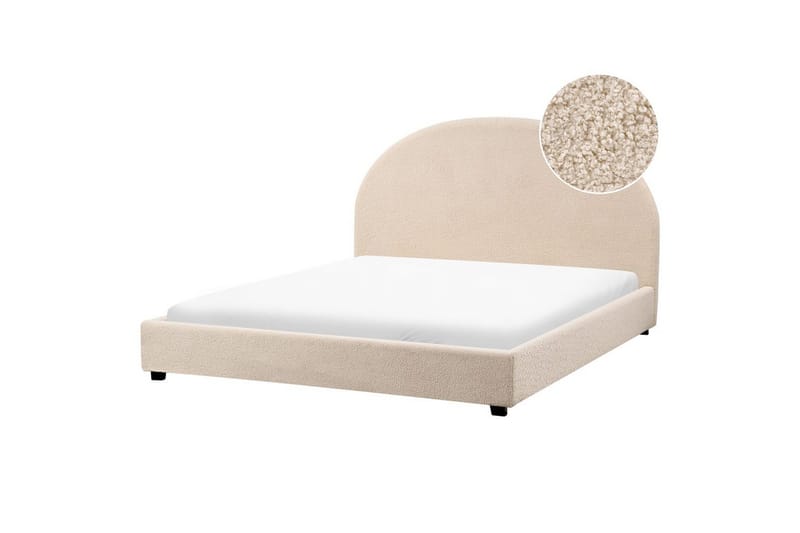 Säng med lamellram Vaucluse - Beige/Bouclé, 160x200 cm - Möbler - Sovrum - Sängram & sängstomme