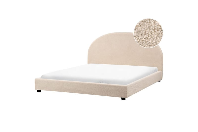Säng med lamellram Vaucluse - Beige/Bouclé, 180x200 cm - Möbler - Sovrum - Sängram & sängstomme
