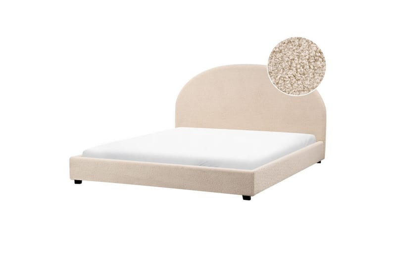 Säng med lamellram Vaucluse - Beige/Bouclé, 180x200 cm - Möbler - Sovrum - Sängram & sängstomme