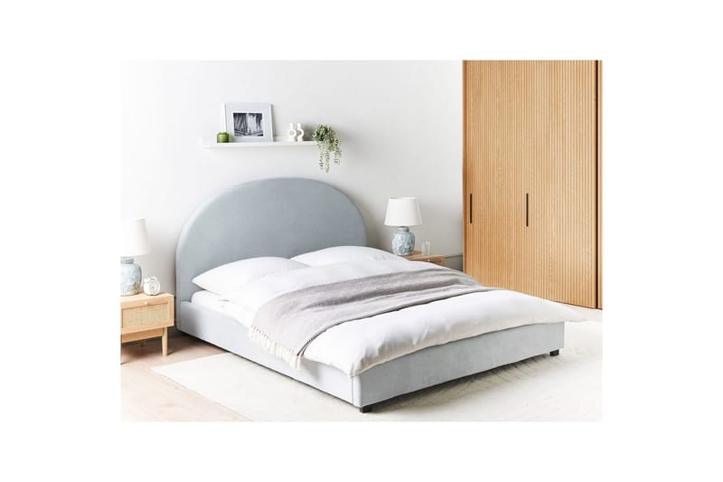 Säng med lamellram Vaucluse - Ljusblå/Polyester, 140x200 cm - Möbler - Sovrum - Sängram & sängstomme