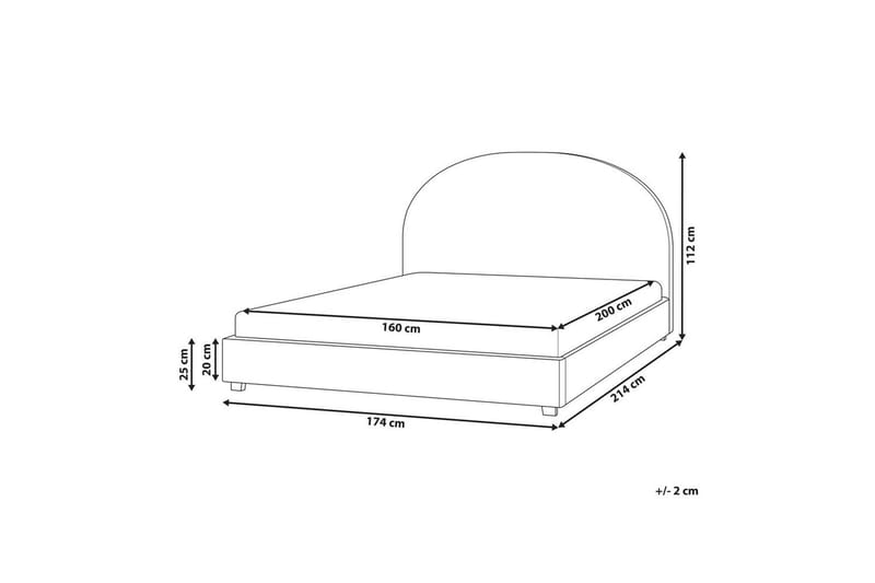 Säng med lamellram Vaucluse - Ljusblå/Polyester, 160x200 cm - Möbler - Sovrum - Sängram & sängstomme