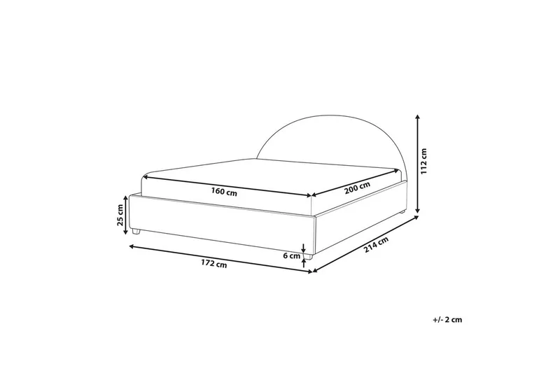 Säng med lamellram Vaucluse - Vit/Polyester, 160x200 cm - Möbler - Sovrum - Sängram & sängstomme