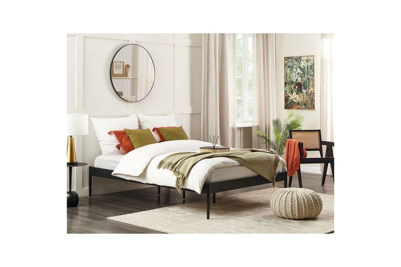 Säng med lamellram Vaurs - Svart, 140x200 cm - Möbler - Sovrum - Sängram & sängstomme