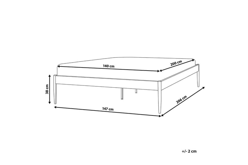 Säng med lamellram Vaurs - Svart, 140x200 cm - Möbler - Sovrum - Sängram & sängstomme