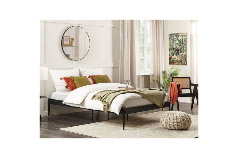 Säng med lamellram Vaurs - Svart, 160x200 cm - Möbler - Sovrum - Sängram & sängstomme