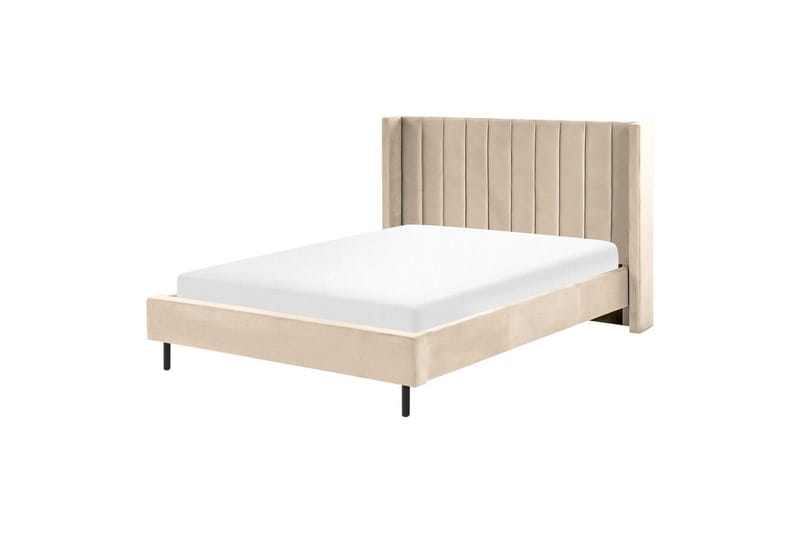 Säng med lamellram Villette - Beige, svart, 140x200 cm - Möbler - Sovrum - Sängram & sängstomme