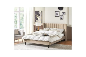 Säng med lamellram Villette - Beige, svart, 160x200 cm - Möbler - Sovrum - Sängram & sängstomme