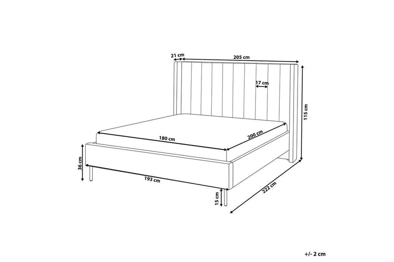 Säng med lamellram Villette - Beige, svart, 180x200 cm - Möbler - Sovrum - Sängram & sängstomme