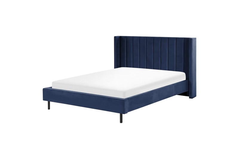 Säng med lamellram Villette - Blå, Svart, 160x200 cm - Möbler - Sovrum - Sängram & sängstomme