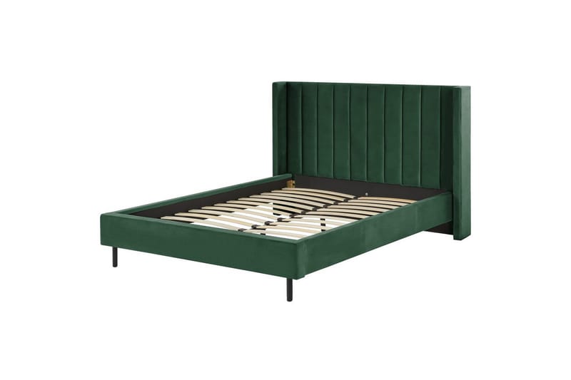 Säng med lamellram Villette - Grön, Svart, 140x200 cm - Möbler - Sovrum - Sängram & sängstomme
