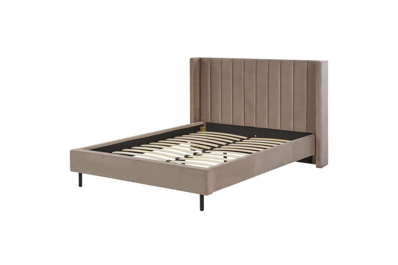 Säng med lamellram Villette - Taupe, svart, 140x200 cm - Möbler - Sovrum - Sängram & sängstomme