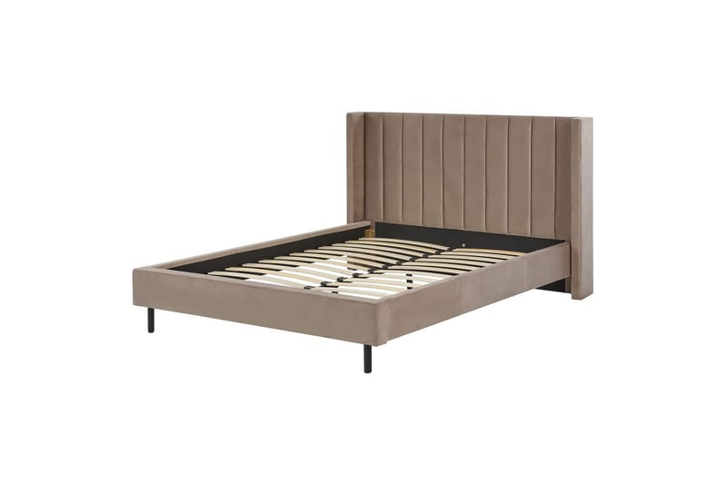 Säng med lamellram Villette - Taupe, svart, 160x200 cm - Möbler - Sovrum - Sängram & sängstomme