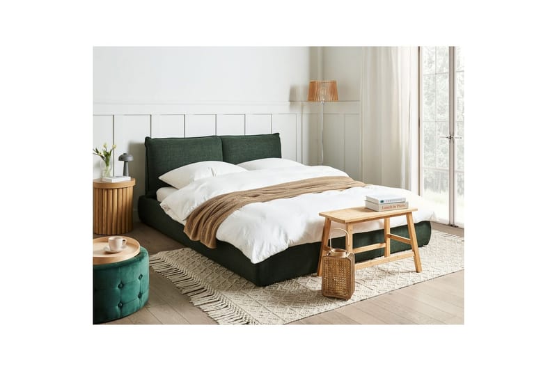 Säng med lamellram Vinay - Mörkgrön, 160x200 cm - Möbler - Sovrum - Sängram & sängstomme