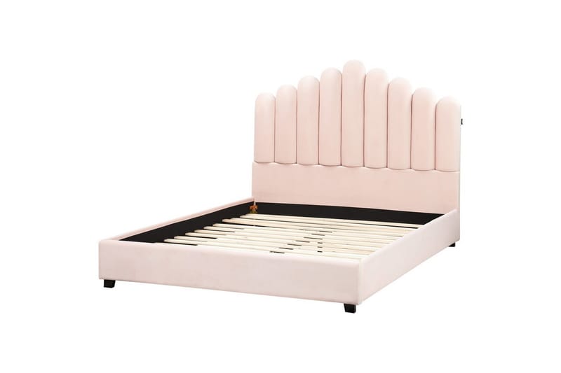 Säng med lamellram Vincennes, Rosa, Svart, 140x200 cm