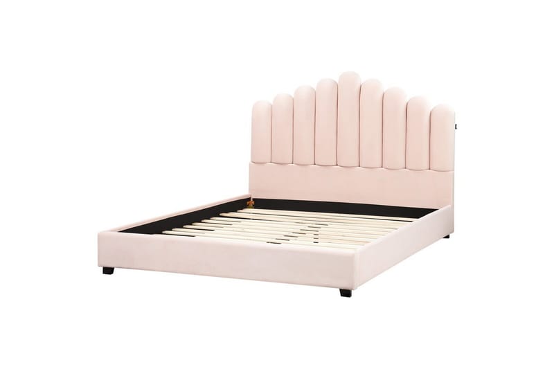 Säng med lamellram Vincennes - Rosa, Svart, 160x200 cm - Möbler - Sovrum - Sängram & sängstomme