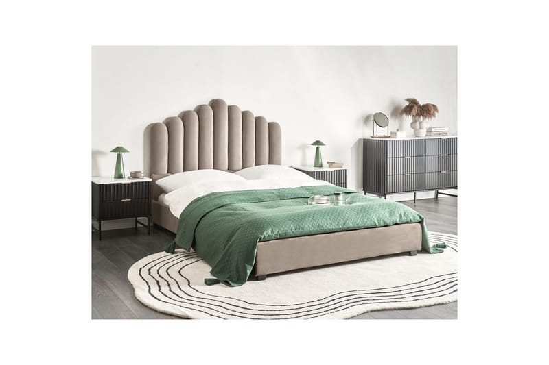 Säng med lamellram Vincennes - Taupe, svart, 140x200 cm - Möbler - Sovrum - Sängram & sängstomme