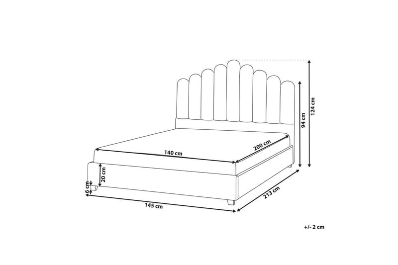 Säng med lamellram Vincennes - Taupe, svart, 140x200 cm - Möbler - Sovrum - Sängram & sängstomme