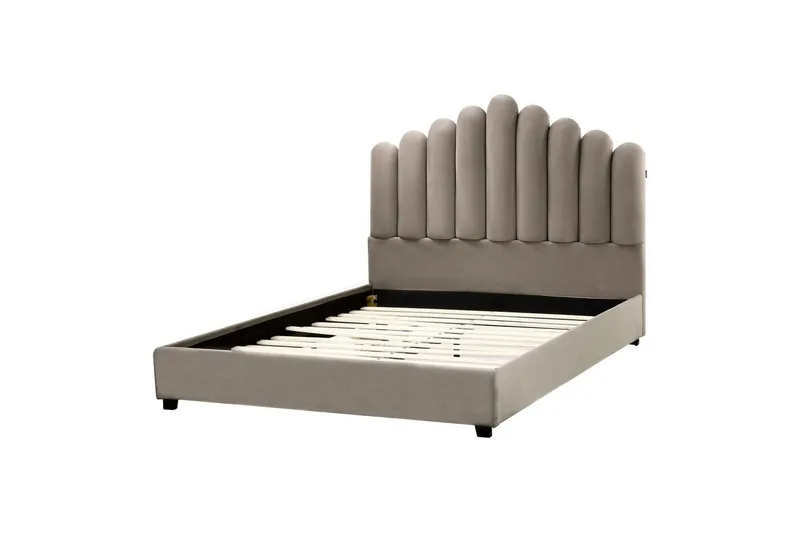 Säng med lamellram Vincennes - Taupe, svart, 140x200 cm - Möbler - Sovrum - Sängram & sängstomme