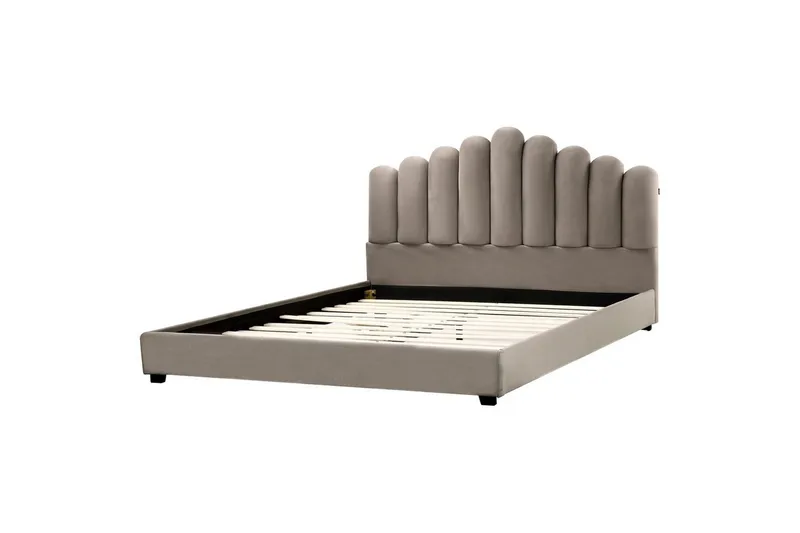 Säng med lamellram Vincennes, Taupe, svart, 180x200 cm