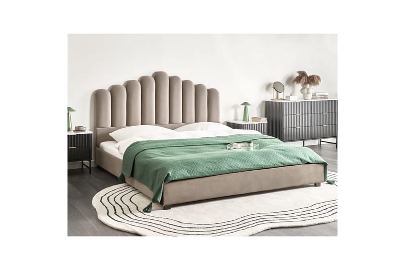 Säng med lamellram Vincennes - Taupe, svart, 180x200 cm - Möbler - Sovrum - Sängram & sängstomme