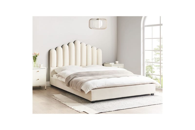 Säng med lamellram Vincennes - Vit, Svart, 160x200 cm - Möbler - Sovrum - Sängram & sängstomme